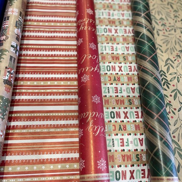 KIRKLAND SIGNATURE BRIGHT DOUBLE SIDED GIFT WRAP 3 PACK, NWT - Picture 3 of 3